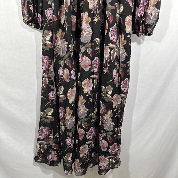 NWT The Kooples [ SZ 3 ] English Rose Floral Long Sleeve Maxi Dress Black #U1266 - Picture 16 of 16